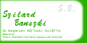 szilard banszki business card